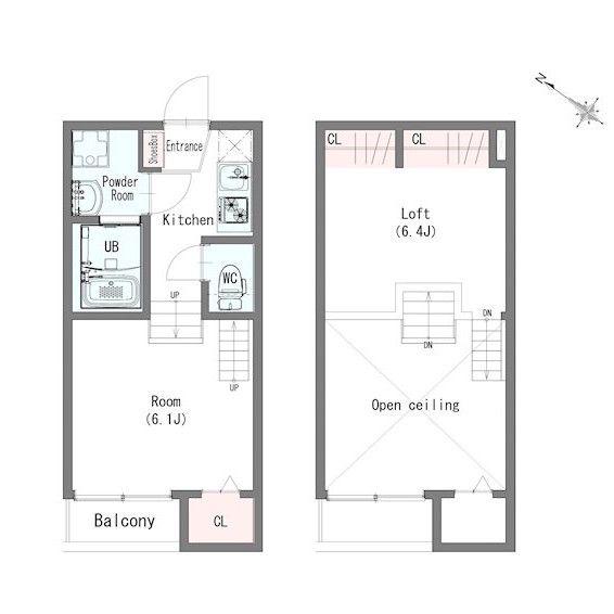 MODERN PALAZZO UZUMACHI(1SK/2階)の間取り写真