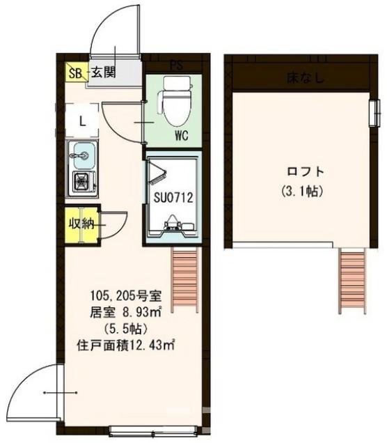 VIE駒込(ワンルーム/1階)の間取り写真