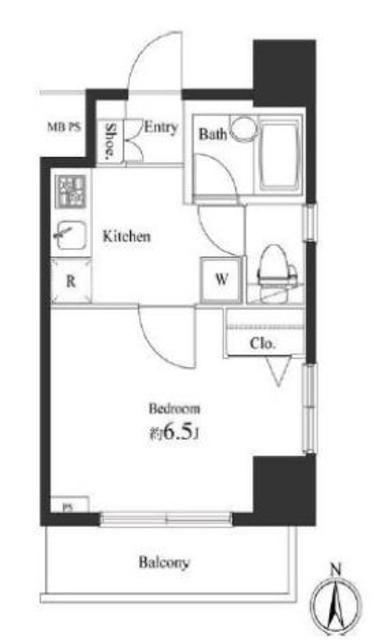 ヴェルト三軒茶屋II(1K/6階)の間取り写真