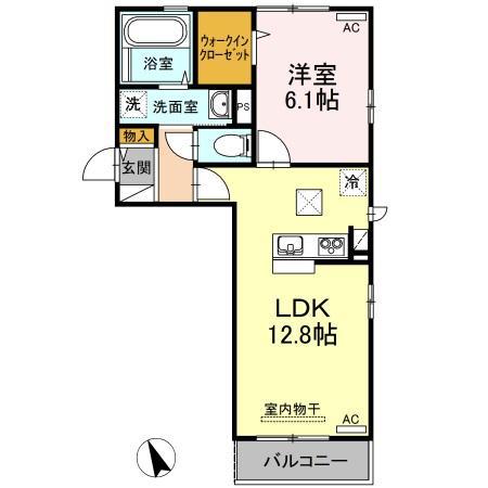 アイリーブ庄町(1LDK/1階)の間取り写真