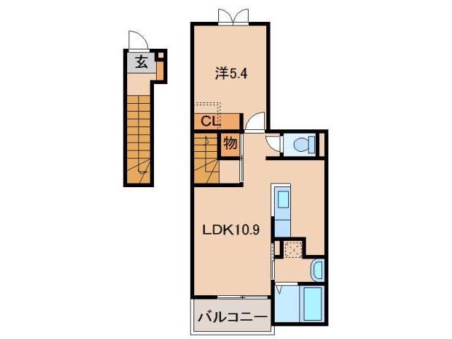 ソラーナ(1LDK/2階)の間取り写真
