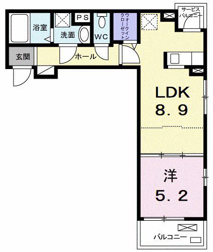 リビエ たま(1LDK/3階)の間取り写真