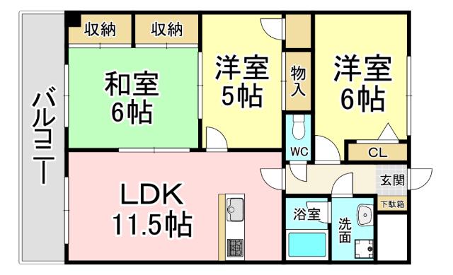 ギャラン中井(3LDK/9階)の間取り写真