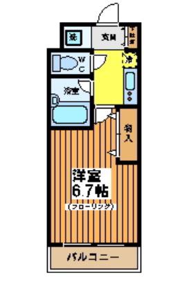 エマーユパレス(1K/2階)の間取り写真