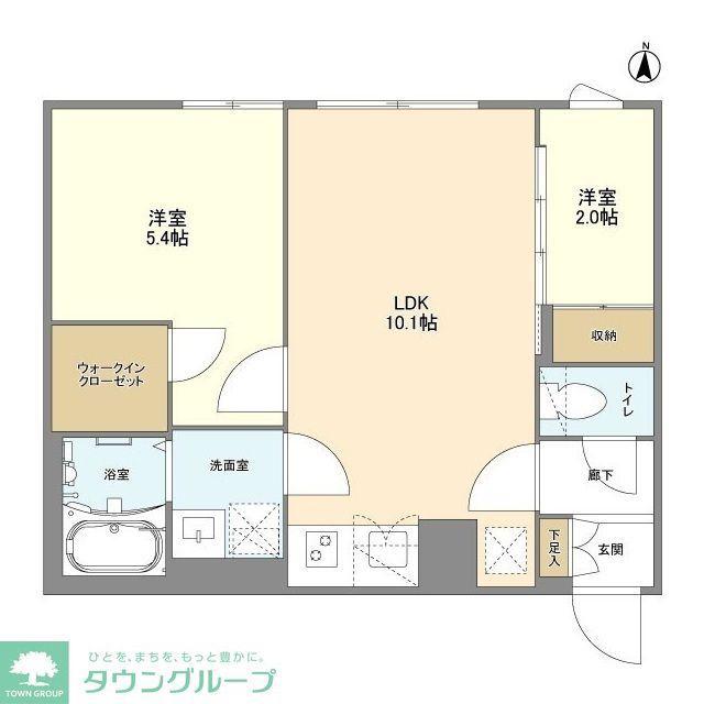 ウェルスクエア八幡山(2LDK/1階)の間取り写真