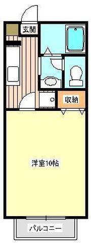 ライトコート大津(1K/2階)の間取り写真