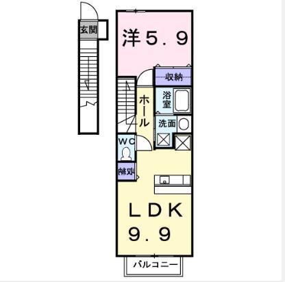 インターハイムⅠ(1LDK/1階)の間取り写真
