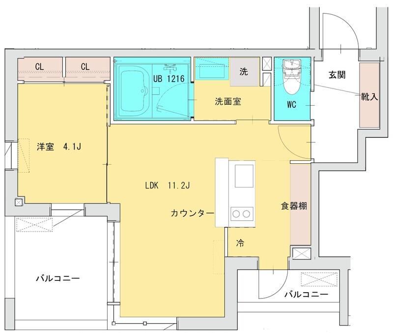 FOOTON桜新町(1LDK/3階)の間取り写真