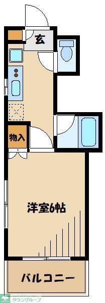 ロワール成瀬(1K/1階)の間取り写真