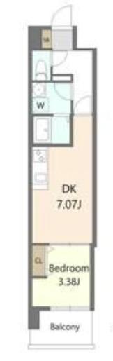ALIVIS新町(1DK/5階)の間取り写真