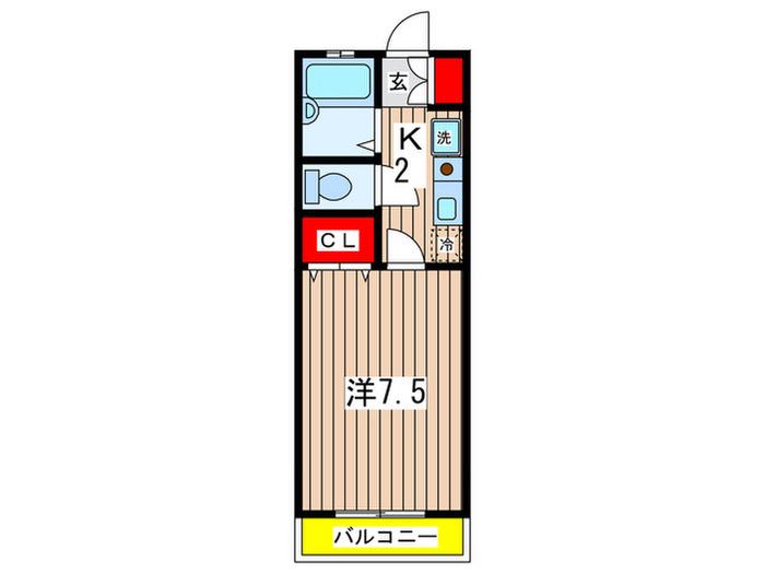 コンフォーレ日吉III(1K/2階)の間取り写真