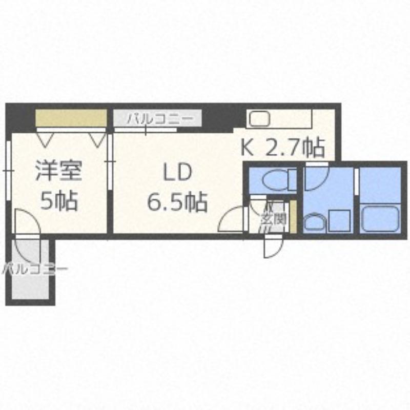 ラクラス札幌北7条(1LDK/4階)の間取り写真