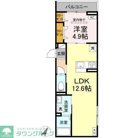 D-ROOM・M(1LDK/3階)の間取り写真