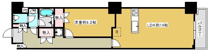 YSDビル(1LDK/3階)の間取り写真