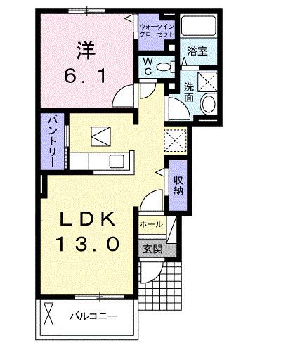 レジデンス茂(1LDK/1階)の間取り写真