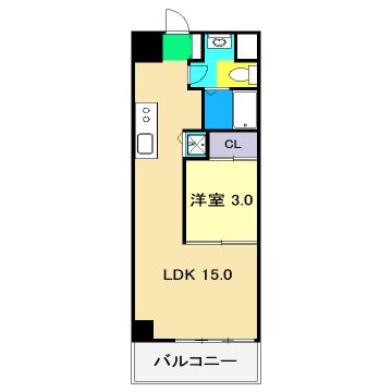 ALCOー2(1LDK/4階)の間取り写真