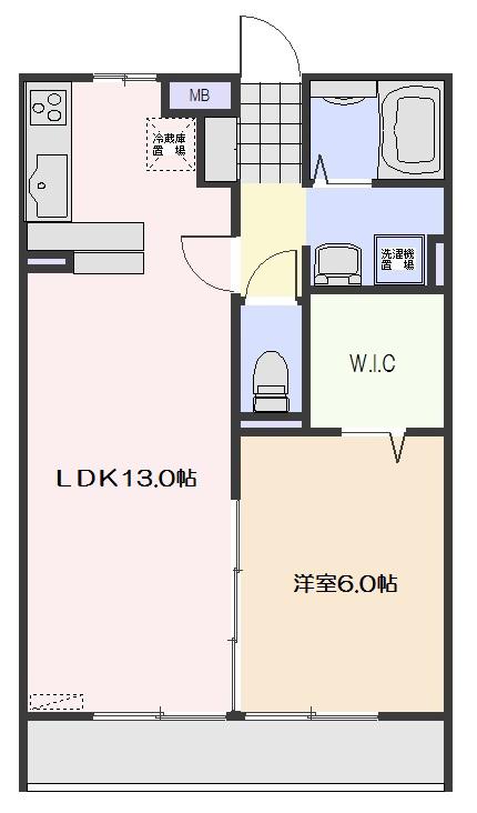 メゾン アンソレイエ(1LDK/1階)の間取り写真