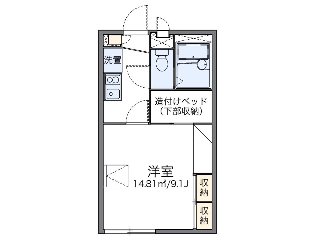 レオパレスサンライズ(1K/2階)の間取り写真
