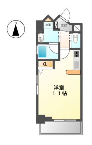 プレステージ代官(ワンルーム/5階)の間取り写真