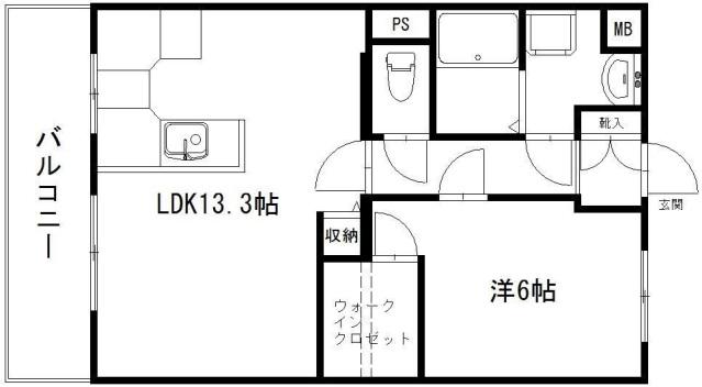 エルフィオーレ(1LDK/3階)の間取り写真