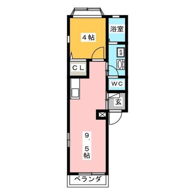 Aファードイレブン2(1LDK/1階)の間取り写真