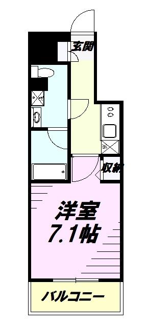 リヴシティ八王子(1K/5階)の間取り写真