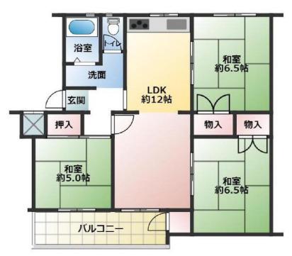高倉台10団地(3LDK/5階)の間取り写真