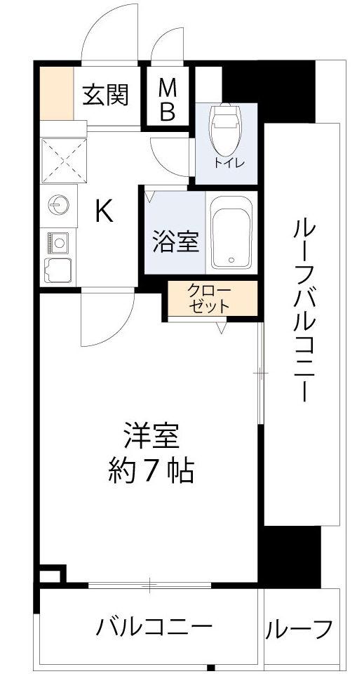 エスリード福島駅前(1K/3階)の間取り写真