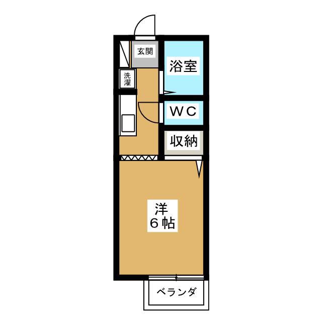 コーポひまわり(1K/1階)の間取り写真