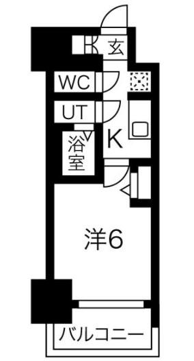 プレサンスNAGOYAシティオ(1K/10階)の間取り写真