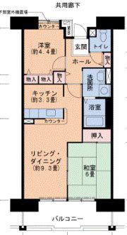 UR西宮マリナパークシティ丘のある街7号棟(2LDK/10階)の間取り写真