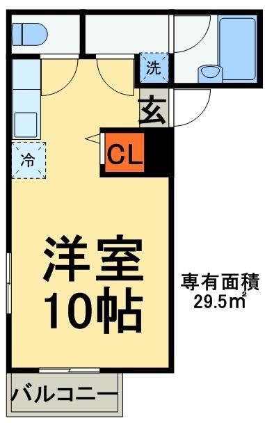 バロル稲毛(1K/2階)の間取り写真