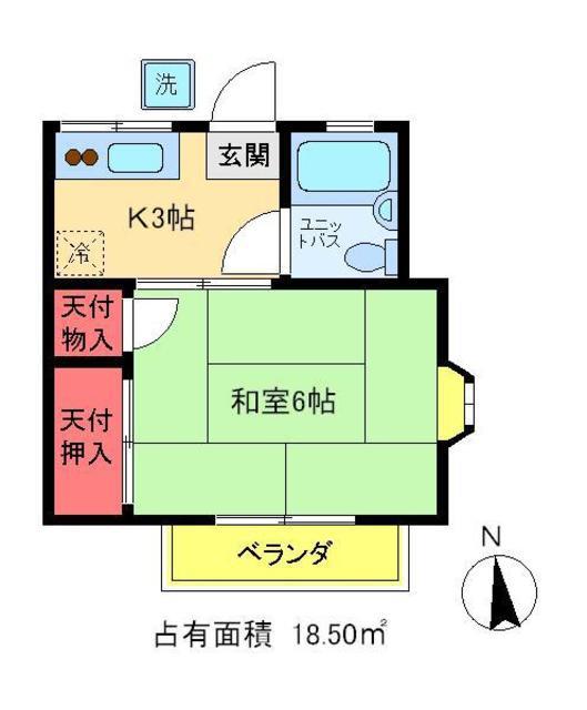 美樹ハイツ(1K/1階)の間取り写真