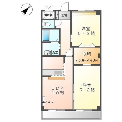 BON CHEVAL(2LDK/1階)の間取り写真