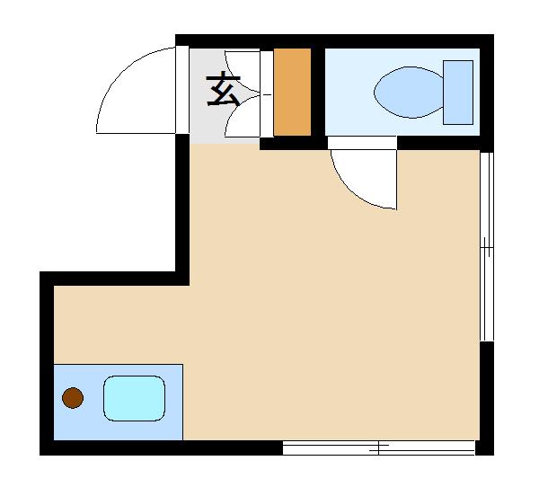 田川ハイツ(ワンルーム/2階)の間取り写真
