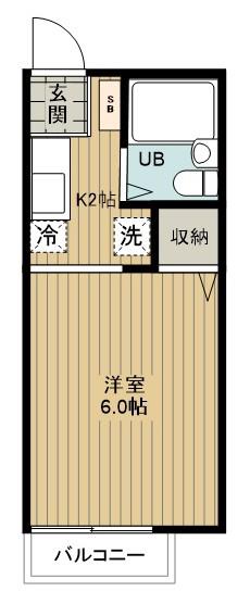 ケルボンヌール(1K/1階)の間取り写真
