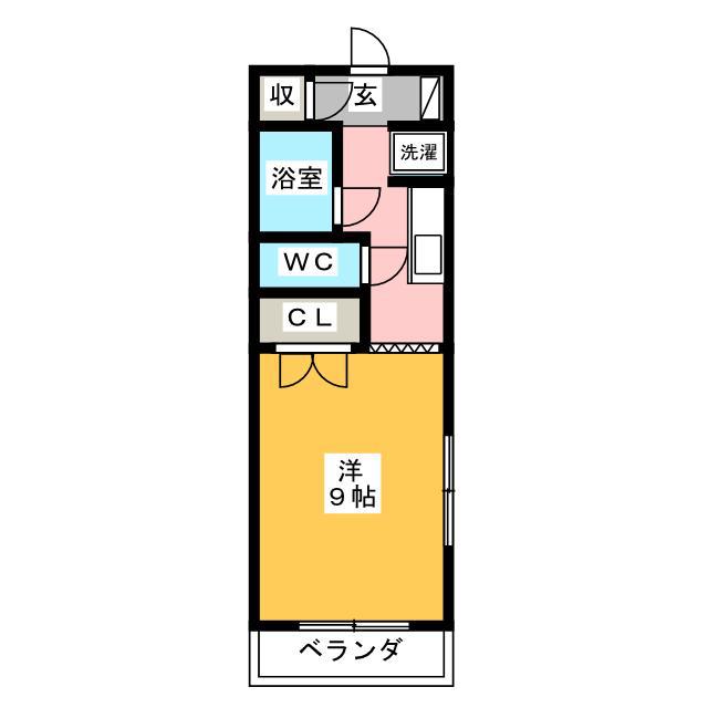 エンデバー曳馬II(1K/2階)の間取り写真