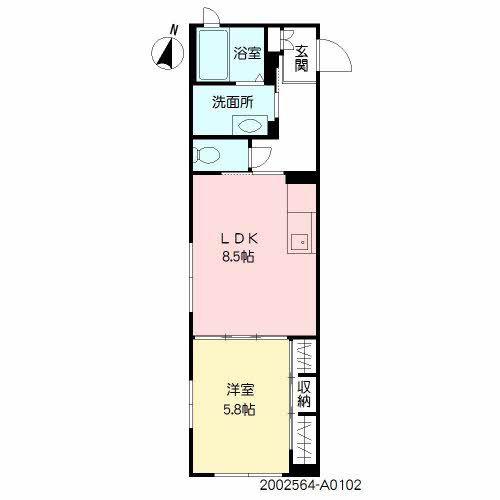 シャルマン勝富 (1LDK/1階)の間取り写真