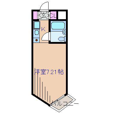 コンドミニアムメイ大倉山(ワンルーム/2階)の間取り写真