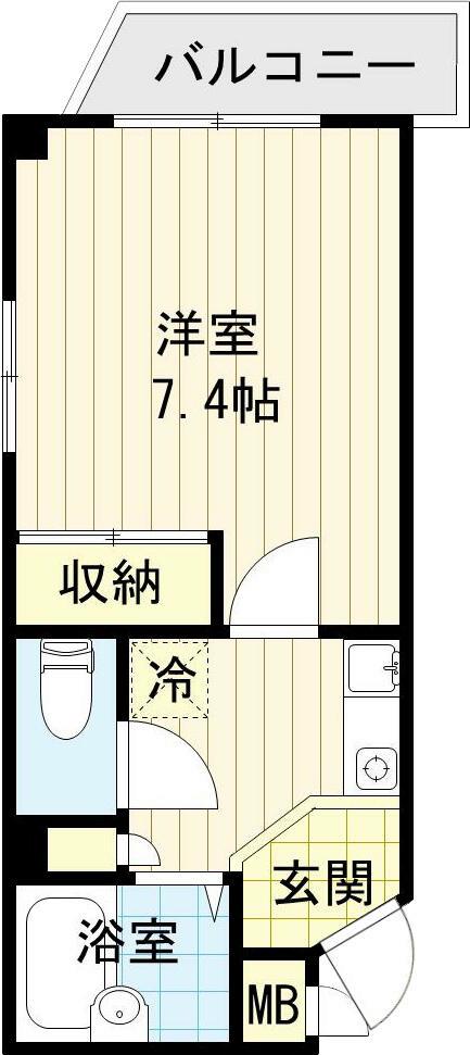 フロンティス(1K/3階)の間取り写真