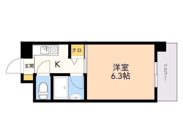 アバンダント21(1K/11階)の間取り写真