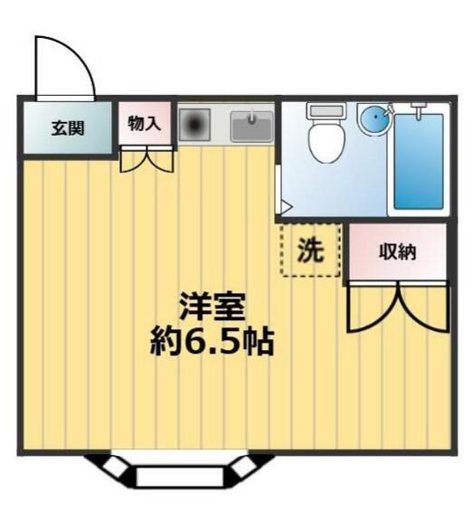 京王相模原線 南大沢駅 徒歩15分 2階建 築35年(ワンルーム/2階)の間取り写真