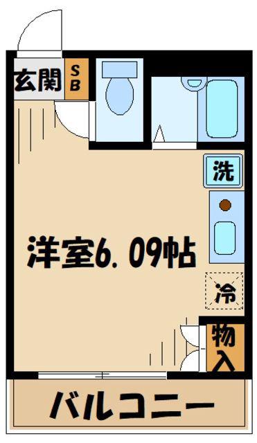 BASE東林間(ワンルーム/1階)の間取り写真