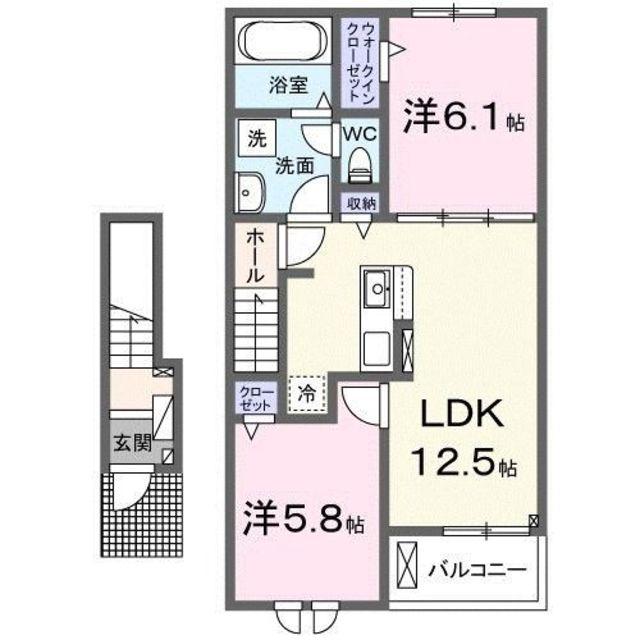 コルニオーロ(2LDK/2階)の間取り写真