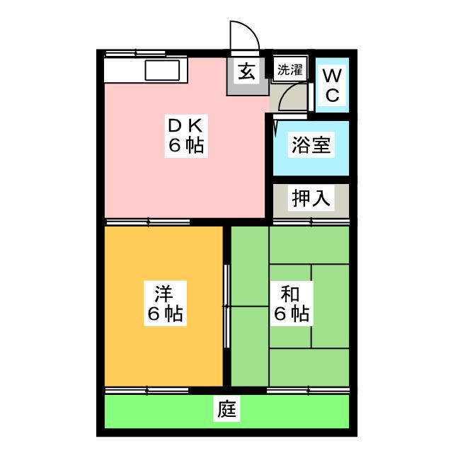 フォーブルニシオA(2DK/2階)の間取り写真