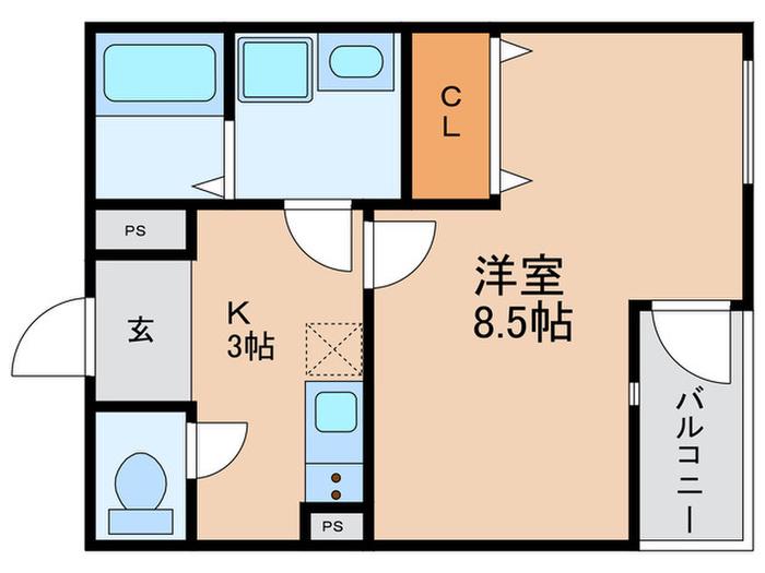 REGIES塚本(1K/3階)の間取り写真
