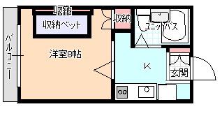 ハイツ88(1K/3階)の間取り写真