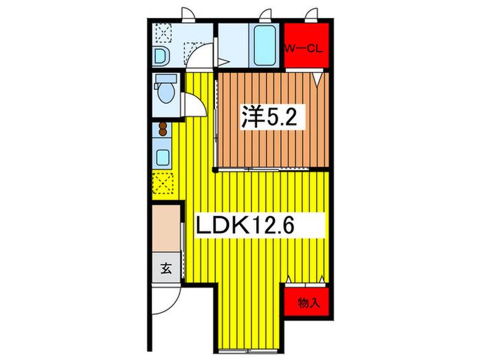 グーテベーレ(1LDK/1階)の間取り写真