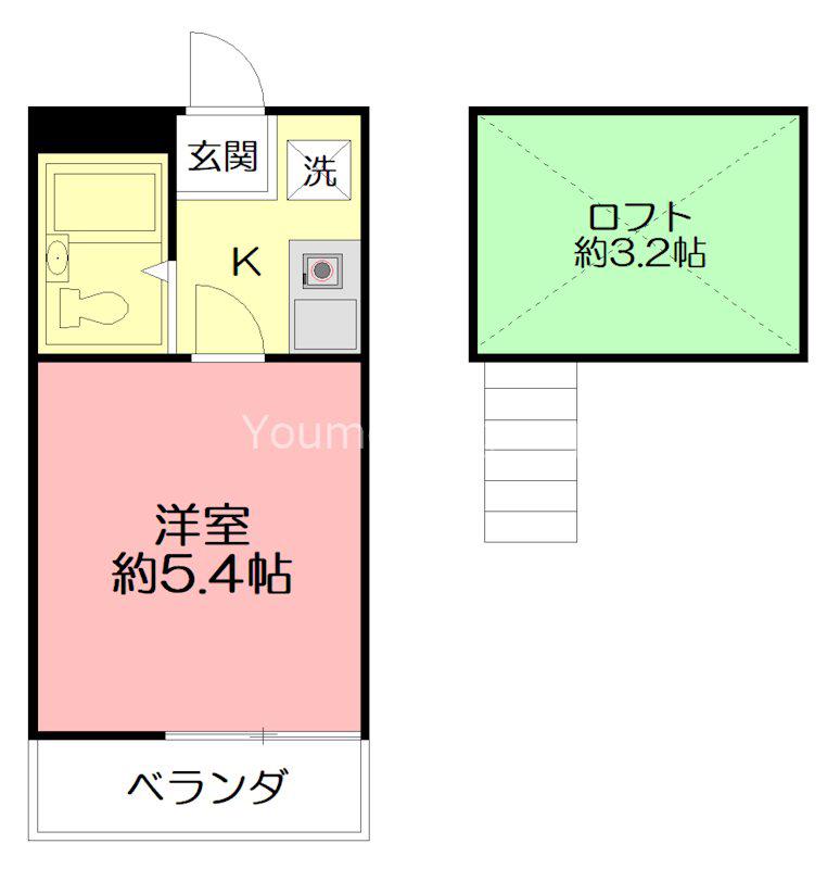 オッコーララさがみ野NO8(1K/1階)の間取り写真