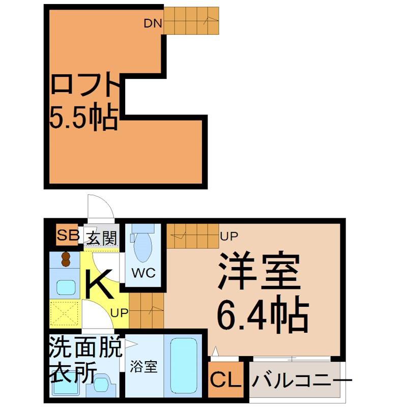 PASIONES 1(1K/2階)の間取り写真